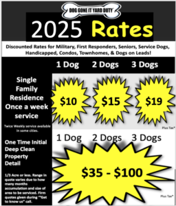 2025 Dog Waste Bargain ServiceRates 2025 Dog Waste Bargain ServiceRates