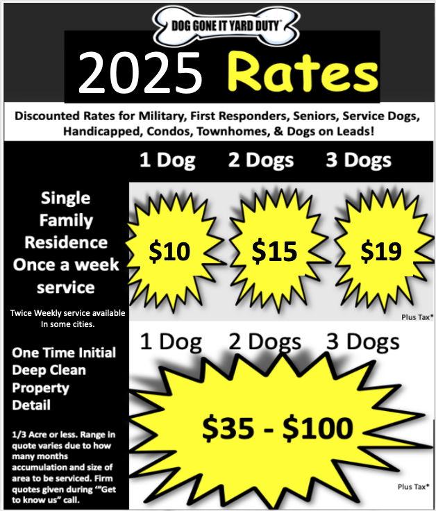 2025 Dog Waste Bargain ServiceRates